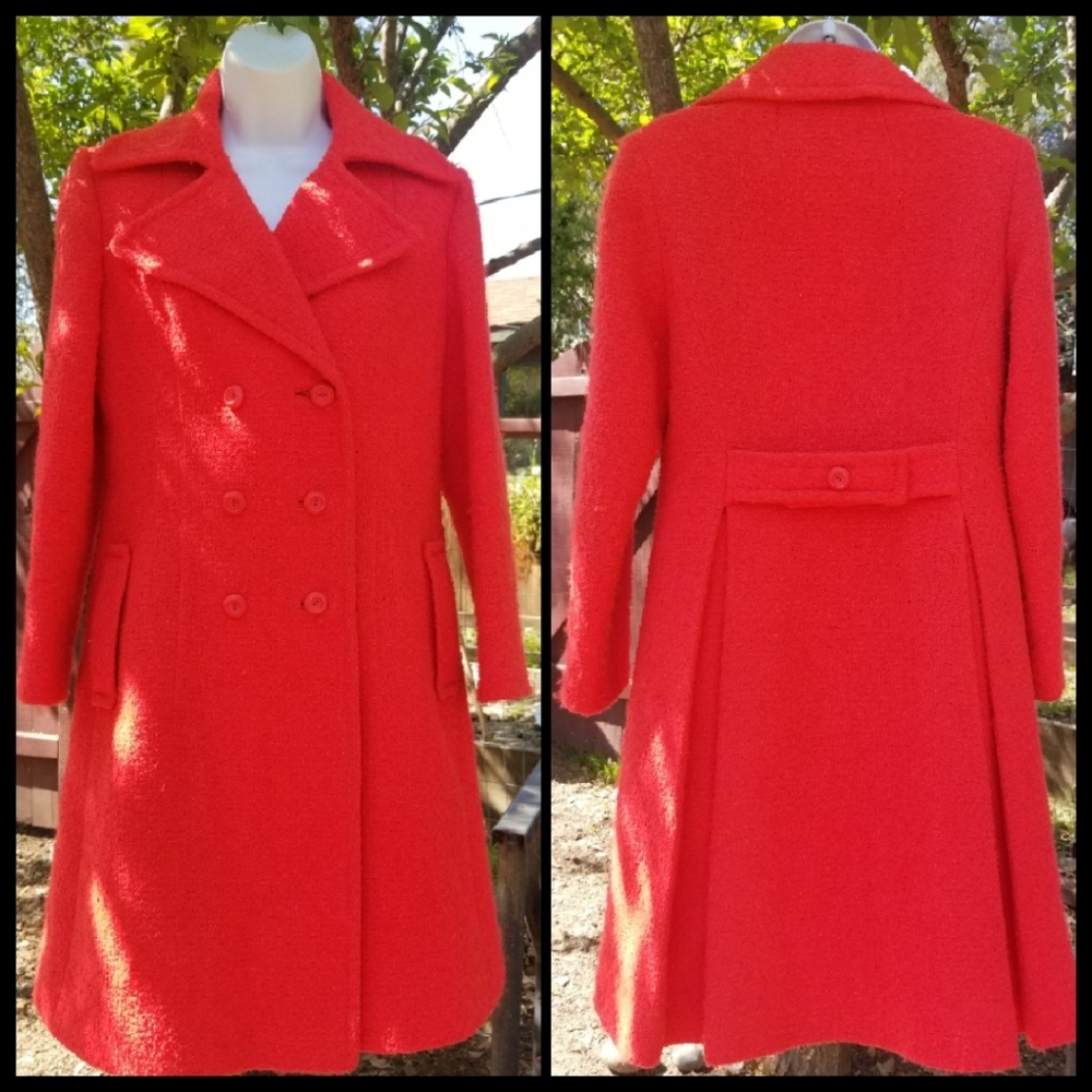 Vintage Red Double-Breasted Coat